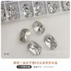 Accesorios para Arte de Uñas Blancos de Alta Calidad con Pedrería de Fondo Puntiagudo, Cristal K9 Deslumbrante Corazón Paloma Huevo Roca de Azúcar Ángulo Recto Pedrería Transparente