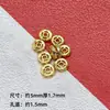 Prata 925 banhada a ouro antigo 24K acessórios de diamante espaçador de roda acessórios de conta de string de mão DIY texto jogo atacado