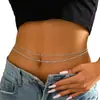 Joias Transfronteiriças Europeias e Americanas, Corrente de Contas Metálicas da Moda, Corrente de Cintura em Formato de Coração, Versátil Corrente Corporal de Amor, Corrente de Barriga Sexy