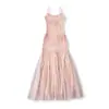 Vestido Saia de Suspensório Slim de Cintura Alta com Estampa Floral Amassada em Malha Novo Verão 2025 Saia Longa Cauda de Peixe Atacado