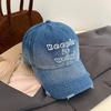 Gorra de béisbol desgastada estilo americano para mujer, cabeza grande, ala ancha, extragrande, profundización, visera, moda, combinable, calle