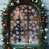 Navidad Azul 9 Colores Soldadura en Frío Vidrio Roto Copo de Nieve Estrella Vidrio de Ventana Pegatina Electrostática Navideña Ht94081
