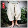 Pantalones capri holgados de lino y algodón de talla grande, estilo chino moderno, pantalones grandes para hombre, pantalones cortos casuales de lino con pierna ancha para hombre gordo, verano