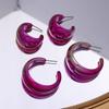 Set de dos piezas de pendientes acrílicos de nuevo tamaño C-ring transfronterizo, Pendientes, Pendientes de estilo metálico simple, Pendientes