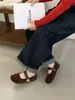 Zapatos planos Mary Jane de suela blanda estilo francés para mujer, nueva colección otoño 2025, perfectos con faldas, zapatos de piel pequeños, bailarinas, mocasines de moda.