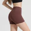 Shorts de yoga com sensação de segunda pele, efeito bumbum de pêssego, cintura alta, controle de barriga, secagem rápida, anti-exposição, alta elasticidade, shorts femininos para fitness
