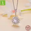 Collar con charm de plata moissanita original de 1 quilate brillante estrella radiante cadena de clavícula de plata s925 noble y elegante