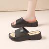 Sandalias y pantuflas de tacón alto nuevas 2025 para mujer, de verano, con suela gruesa, antideslizantes, para playa, para uso en interiores y exteriores.