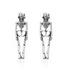 Pendientes de calavera de Halloween de venta caliente transfronteriza europea y americana con diseño de estilo oscuro exagerado, pendientes de esqueleto de calavera fantasma