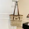 Bolso de Tote Tejido Arcoíris Nuevo 2026 para Mujer, Bolso de Hombro de Gran Capacidad, Bolso de Paja Versátil para el Trabajo, Bolso de Mano Rayado a la Moda
