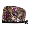 Gorro Quirúrgico Estampado de Algodón Ajustable Bolsa para Cabello Largo de Mujer Gorro Dentista Clínica Dental Gorro Esmerilado Comercio Exterior para Hombres