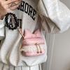 Bolso de Mano con Lazo Rosa Estilo Chanel Lindo Bolso Cruzado Encaje de Diamantes Mini Sobre Rojo Bolso de Cadena para el Hombro