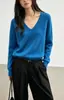 Suéter de Lana Sencillo y Cálido Estilo Francés de Lana 100% para Mujer, Color Sólido Otoño e Invierno, Suéter Básico de Punto Suave y Delicado de Manga Larga