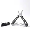Alicate Multifuncional Personalizado de Aço Inoxidável, Alicate Faca Dobrável Portátil com Conjunto de Brocas, Ferramenta de Hardware Combinada de Faca para Exterior