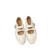 Zapatos Mary Jane retro de estilo francés con tiras cruzadas para mujer, nuevos zapatos planos de ballet otoño 2026, zapatos cómodos poco profundos de piel