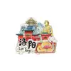 Ímãs de Geladeira de Cidade em Acrílico, Ímãs de Geladeira Estilo Chinês Original, Ímãs Decorativos de Presente, Artesanato Cultural e Criativo, Lembranças de Viagem