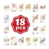 Set de 18 Tarjetas Florales con Frases Inspiradoras para Decoración de Escritorio y Pared, Materiales para Journaling, Postales de Sanación