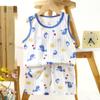 2026 Versión Coreana Conjunto de Chaleco para Niños Nuevo Estilo Niños y Niñas Dibujos Animados Chaleco Delgado sin Mangas Conjunto de Shorts Moderno