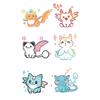 Pegatina de tatuaje de animal de dibujos animados lindo, luminosa y pintada, para mujer, resistente al agua, de larga duración, para mano, espalda, brazo, con patrón de teñido natural.