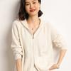 Suéter Cárdigan de Punto con Capucha para Mujer de Cachemira Suave Otoño e Invierno Chaqueta Camiseta Base Petite Top