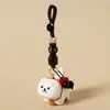 Chaveiro Pingente Escultura em Madeira Feita à Mão Cachorro Samoyed Decoração de Mochila Fofa Presente de Aniversário para Amigo