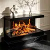 Lareira Holográfica de Alta Qualidade, Chama Simulada, para Casa, Interior, Embutida, Sala de Estar, Tela Eletrônica, Sombra, Armário Decorativo Francês