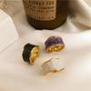 Anillo Tricolor Opcional con Esmalte Retro Francés para Mujer Anillo de Alta Gama Estilo Coreano Ins Estilo Europeo y Americano Anillo de Dedo Distintivo Moderno