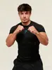 Camiseta Deportiva Ajustada para Hombre Gym-Shark Fitness Manga Corta Running Entrenamiento Secado Rápido Baloncesto Exclusiva Transfronteriza