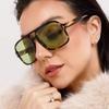 Gafas de sol vintage 2025 con montura grande y doble haz en forma de T, nuevas gafas de sol estilo aviador de red roja con interior de red roja para mujer