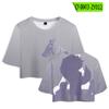 Camiseta de mujer con el periférico de anime de batalla Manshu, suave y cómoda, de manga corta con ombligo, sencilla y dulce, ropa para mujer