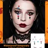 Tatuajes Temporales Cruzados de Halloween Transfronterizos Estilo Oscuro Manchados de Sangre Impermeables Accesorios de Maquillaje de Fiesta de Terror Atmósfera Realista