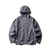 Chamarra con Capucha de Bloques de Color para Hombre para Exteriores, Estilo Otoño, Moda Callejera, Bolsillos con Cremallera, Corte Holgado, Abrigo Deportivo a Prueba de Viento