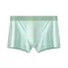 Ropa interior de seda helada para hombre, Calzoncillos tipo bóxer de malla talla grande, Pantalones cortos de malla transpirables, Calzoncillos tipo bóxer de estilo fino para verano