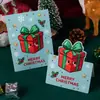 Tarjeta de felicitación tridimensional de Navidad de Amazon transfronteriza Flores Regalo Tarjeta de bendición escrita a mano Nochebuena Tarjeta de felicitación creativa Venta al por mayor