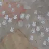 Susan Notas Pegatinas de Uñas para Niños con Estampado Dorado, Lindo Conejito Blanco Pegatinas Metálicas para Uñas, Ráfaga de Estrellas al por Mayor
