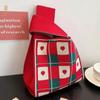 Bolsa Tricotada Feminina Dopamina Bolsa Pequena Bolsa para Celular Bolsa Tote Bolsa Tricotada Moda Desenho Animado Bolsa de Mão Tricotada