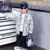 Chaqueta Camisa Casual de Primavera y Otoño para Niños Estilo Coreano Niños Pequeños Atractivo Versátil Top para Niños Pequeños y Medianos Camisa de Comercio Exterior