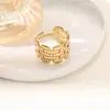 Anillo Calado, Joyería de Anillo Irregular Estilo Europeo y Americano Transfronterizo, Diseño de Moda, Versátil de Nicho Joyería 18K que No se Desvanece