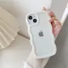 Adecuado para Apple 18 Simple Transparente Funda para Teléfono Móvil Iphone17 Color Puro 16 Borde con Patrón Ondulado 14 Suave 13 Anticaídas 15