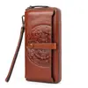 Cartera de Piel de Vaca de Primera Capa Transfronteriza Modelo Nuevo 2026 para Mujer, Piel Genuina, Gran Capacidad, Múltiples Ranuras para Tarjetas, Bolso de Teléfono Multifuncional Vintage