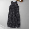 Vestido Chaleco Casual de Lunares sin Mangas con Cuello Halter 2025 Falda Larga para Mujer Estilo Old Money Color Claro Nápoles