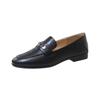 Mocasines de piel de oveja de primera capa para mujer primavera 2025 nuevos zapatos pequeños sencillos de cuero interior y exterior una generación de cabello
