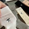 Calcetines de Media Caña sin Hueso Estilo Japonés de Primavera y Verano Calcetines de Malla de Algodón Transpirables Medias Mujer Primavera Delgados Estilo Bailarina con Lazo Mujer