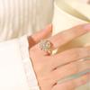 Anillo para mujer micro-incrustado giratorio circonita temperamento temperamento frío Han Bai diamante completo redondo geométrico anillo joyería al por mayor