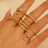 Anillo Abierto Multijunta Transfronterizo Europeo y Americano Juego de 22 Piezas Anillo de Amor Diseño para Mujer Anillo Retro de Nicho