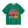 Camiseta de Verano de Algodón con Mangas Cortas de Carreras para Niños Rayo McQueen, Top Elegante para Niños Pequeños