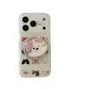 Soporte Magnético de Gato y Cachorro Lindo Funda para Teléfono Móvil 17Promax Adecuado para 16Pro Magnético Doble Capa 14Pro/15