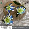 Lírio-de-fogo Galho Único 3 Cabeças Guirlanda de Filme Área de Boas-vindas de Casamento Arranjo de Flores Flor Artificial Palco Estrada Flor de Seda