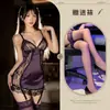 Yuyue Chica Caliente Morado Sexy Encaje Lencería de Tirantes Camisón Volantes Sexy Ropa Interior Chica Gorda