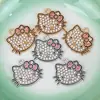 Al por mayor Versión Coreana de Nuevo Creativo Colgante Individual Dibujos Animados Gato Kt Aleación con Goteo de Aceite Collar Pulsera Colgante Joyería Accesorios DIY